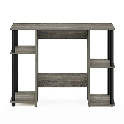 Furinno Jaya Computer Study Desk With Open Storage, French Oak Grey/Black - color: French Oak/Black