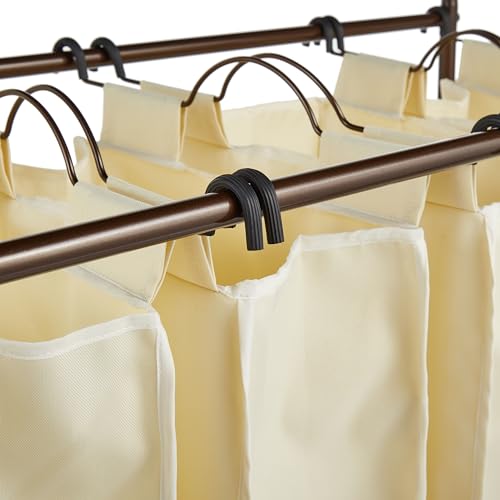 Household Essentials 7173 Rolling Quad Laundry Sorter with Removable Hamper Bags | Antique Bronze Frame - color: Natural/Bronze