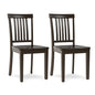 COLAMY Wooden Dining Chairs Set of 2, Solid Rubberwood Kitchen & Dining Room Chairs,Windsor Style Seating, Rustic Dining Table Chairs, Non-Slip Foot Pads, Farmhouse & Traditional Seating,Dark Brown - color: Darkbrown, size: Set of 2
