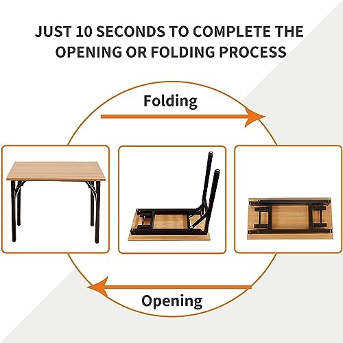 Need Folding Desk for Home Office 39-3/8 inch Length Modern Folding Table Computer Desk No Install Needed Rustic Brown Desktop Black Frame AC5FB(100 * 60) - color: Rustic Brown & Black Frame, size: 39inch
