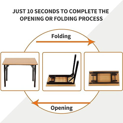 Need Folding Desk for Home Office 39-3/8 inch Length Modern Folding Table Computer Desk No Install Needed Rustic Brown Desktop Black Frame AC5FB(100 * 60) - color: Rustic Brown & Black Frame, size: 39inch