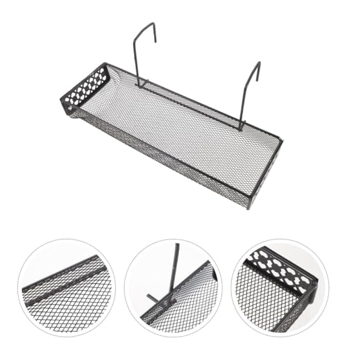 PRETYZOOM Flower Pot Holder Hanging Rack Black Iron Plant Shelf Balcony Fence Storage Organizer for Indoor Outdoor Garden Patio 12.20X6.69X3.93 Inches