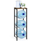 5 Gallon Water Jug Holder 3-Tiers Water Dispenser Stand Rack, Water Bottle Organizer with Storage Shelves for Kitchen Living Room Office, Rustic Brown - style: Square Tube Brown
