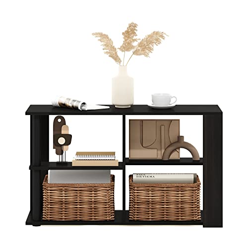 Furinno Romain Narrow End Table with Shelves, Espresso/Black - color: Espresso/Black, size: Narrow End Table