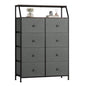 WLIVE Bouclé Fabric Dresser for Bedroom, 8 Drawer Storage Tower, Grey | Premium Bouclé Fabric Tall Dresser, Storage Tower with Open Shelf,Easy Assembly Dresser - color: Grey, style: Raised Shelves