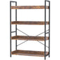 HCHQHS 4 Tier Bookshelf, Adjustable Industrial Bookcase, Vertical Tall Book Shelf, Wood and Black Metal Open Bookshelves for Home Office, Living Room, Bedroom - color: Rustic Brown, size: 4-Tier (31.5"W x 44"H)