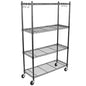 4-Tier Storage Shelves, Heavy Duty Metal Shelves Wire Rack Shelving Unit, Adjustable Shelf with Wheels for Home Office Garage Kitchen Shelf, 36" D x 14" W x 58" H - size: 4tier 36"D x 14"W x 58"H