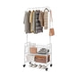 SUOERNUO Laundry Basket with Wheels Rolling Laundry Hamper Laundry Sorter Cart Shelf Hanging Rack,White - color: White