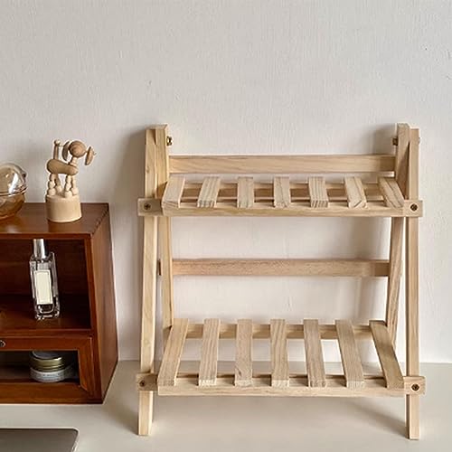 Brrnoo 2 Tiers Plant Stand Shelf,Desk Flower Pot Holder,Adjustable Desktop Shelf Display Organizer Ladder Rack for Office Decorate Storage Rack,Kitchen Rack
