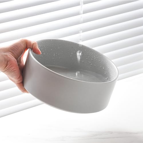 6'' Ceramic Dog Bowl - 30Oz Classic Dogs Food & Water Bowl for Small and Medium Breed Dogs, Heavy Duty Non-Slip Dog Dishes, Food Grade Stoneware Pet Bowl, Dishwasher & Microwave Safe, Grey - color: Bowl - Grey, size: 6 inch