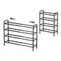 Gonfoam 4-Tier Expandable Shoe Rack,Adjustable Shoe Shelf Storage Organizer Heavy Duty Metal Free Standing Shoe Rack for Entryway Closet Doorway (Black) | Tool-Free Assembly, Metal Material, Adjustable Shoe Organizer, Sturdy, Small Space Solution, Dorms,