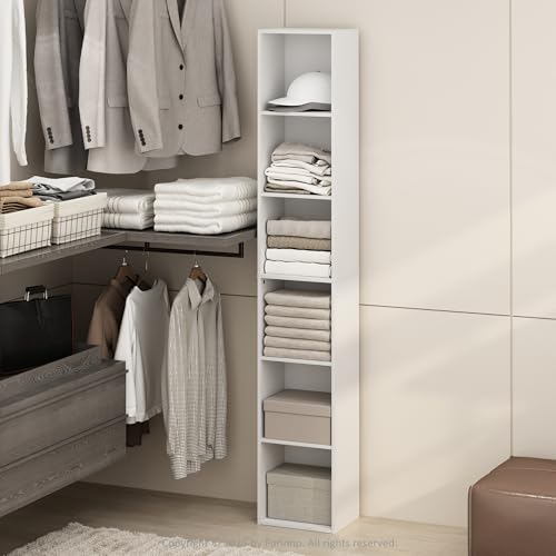 Furinno Cubicle 6-Tier Closet Organizers and Storage, Closet Organizer, Open Shelf Closet Storage, for Wardrobe, Bedroom, Living Room, White - color: White, size: 6-Tier; 21.1" W