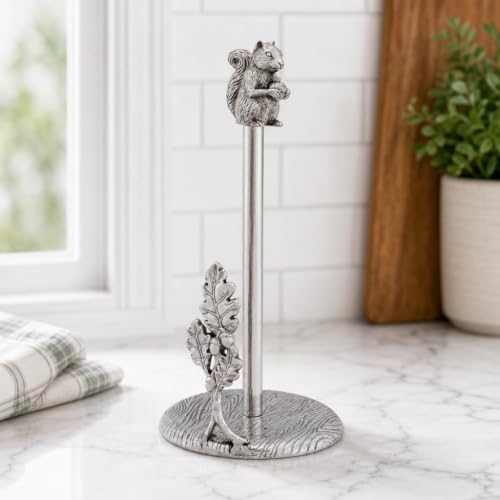 Arthur Court Squirrel Paper Towel Holder - Decorative Aluminum Kitchen Towel Stand - 15 Inch Tall - size: Squirrel