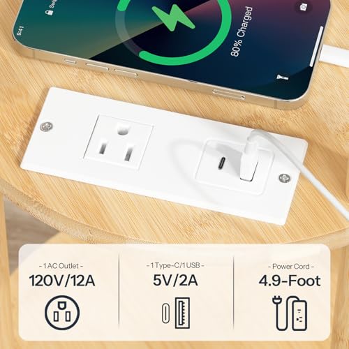 HOOBRO Set of 2 Small Round Side Tables with Charging Station, 3-Tier Round Bamboo End Tables, Easy Assembly, for Living Room, Bedroom, Apartment, Natural YL152UBZP201 - color: Natural