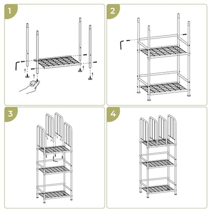 3 Tier Towel Racks for Bathroom with Dividers, Free Standing Metal Towels Holder Stand with Shelf, Towel Storage Organizer Bathroom Shelf, Metal Shelving Unit, Pool Towel Rack, Black
