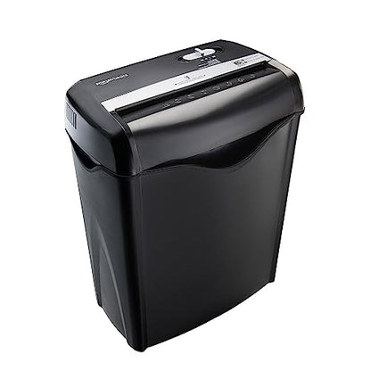 Amazon Basics 6-Sheet Cross-Cut Paper and Credit Card Shredder with 3.8 Gallon Bin, Shreds Staples, Black - color: Black, size: 6 Sheet