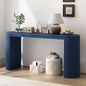 59.2-Inch Console Table for Entryway, Modern Hallway Table with Unique Vertical Stripe Design,for Living Room and Study (Navy-01) - color: Navy-01