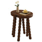 LitaEther 19.5" Wooden Bobbin Leg Side Table - Half Round Wooden Accent Stool for Bedroom, Hallway, Living Room, Sofa Side (2, Walnut) - color: Walnut