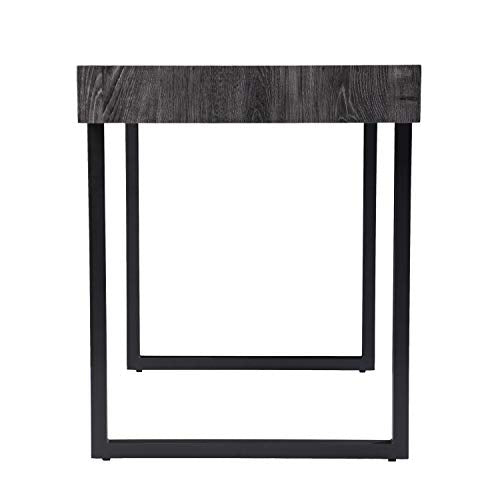 SEI Furniture - Harkriven Small Space Desk - Transitional Design, Black Iron and Wood - Ideal for Home Office, Bedroom (HO1094537)