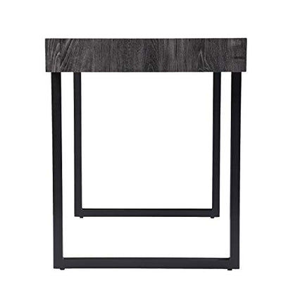 SEI Furniture - Harkriven Small Space Desk - Transitional Design, Black Iron and Wood - Ideal for Home Office, Bedroom (HO1094537)