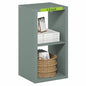 Furinno Cubicle 2-Cube Book Shelf, Extra Thick Frame Bookshelf, Sage Green | 14.6" x 16" x 30", Horizontally & Vertically Reversible Bookcase with Open Back, for Living Room, Bedroom, Home Office