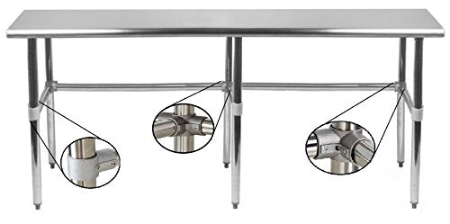 24 in. x 84 in. Open Base Stainless Steel Work Table | Residential & Commercial | Food Prep | Heavy Duty Utility Work Station | NSF - size: 84 in. Length x 24 in. Width
