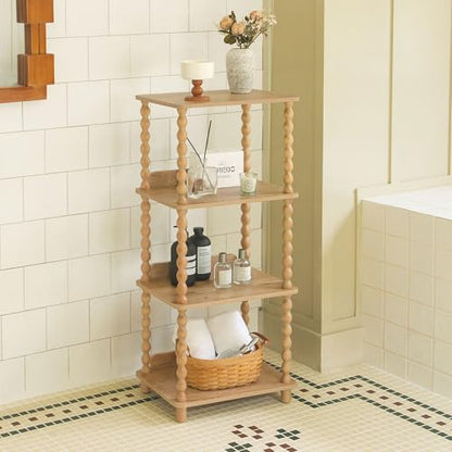 Fultyle Bookshelf, 4-Tier Wooden Bookcase with Open Shelves, Modern Book Shelf for Small Spaces, Bedroom, Living Room and Office with Solid Wood Legs (Rustic Walnut) - color: Rustic Walnut
