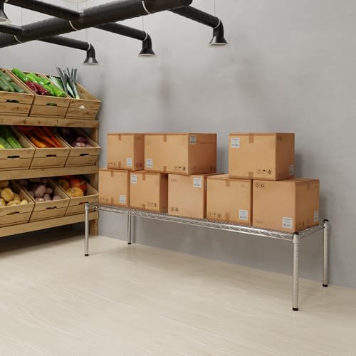 18" Deep x 60" Wide x 14" Height Wire Shelving Kit | 1-Tier | NSF Commercial Storage Rack Unit - size: 18" Deep x 60" Wide