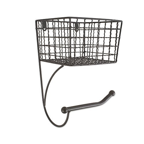 DII Rustic Farmhouse Bathroom Décor, Metal Storage, Toilet Paper Holder, Gray - color: Gray, size: Toilet Paper Holder