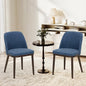 COLAMY Upholstered Dining Chairs Set of 2, Modern Kitchen Chairs with Back, Leather Side Dining Room Chairs with Wood Legs for Kitchen Dining Room Restaurant,Blue - color: Blue, size: Set of 2