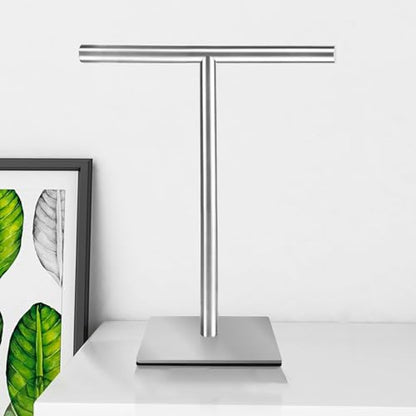 Freestanding Hand Towel Holder Countertop Modern Stand Towel Rack with Square Base Space Saving 304 Stainless Steel Hand Towel Holder Silver Finished - color: Freestanding Stainless Steel Towel Rack Silver on Countertop