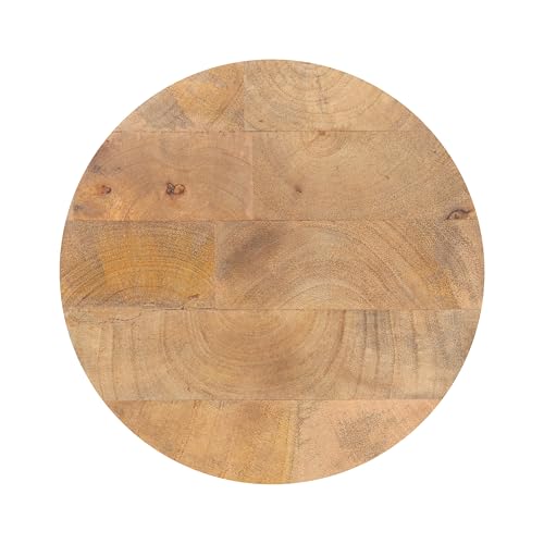 Kate and Laurel Teo Transitional Mango Wood Drink Table, 8 x 8 x 22, Natural Wood, Modern Sculptural Bedroom Nightstand with Unique Pedestal Table Design for Use as Indoor Plant Stand - color: Natural
