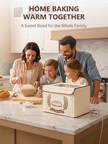 Folding Bread Proofing Box Dough Proofer, Electric Sourdough Warmer with 68-131°F Temp Control & 99H Timer, Dough Proofing Box Basket with Metal Rack for Baking Pizza, Yogurt, Kombucha, Large Capacity