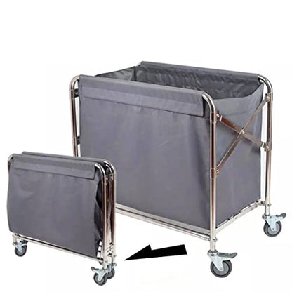 Collapsible Laundry Cart with Wheels Industrial 12 Bushel (400l) Commercial Laundry Hamper Large Heavy Duty Rolling Laundry Basket Waterproof Laundry Trucks for Home Organizer Storage - color: Gray