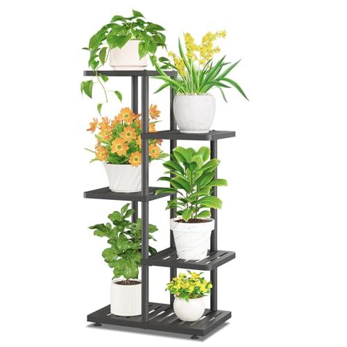 iDavosic.ly Plant Stand Indoor Outdoor, 4-Tier Tall Metal Flower Shelf for Heavy-Duty Large Planters, Corner Orchid Display Rack for Living Room Balcony Patio Porch, Space Saving, Modern Black - color: Black, size: 4 Tier