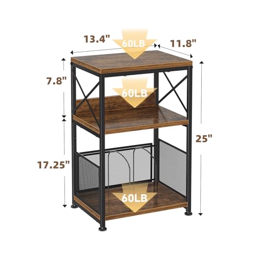 Simple Trending Record Player Stand, Turntable Stand with Vinyl Storage Holds Up to 200 Albums, Record End Table for Living Room, Rustic Brown - size: Upgraded Model