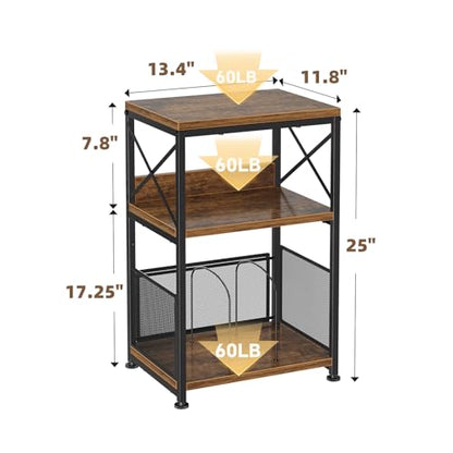 Simple Trending Record Player Stand, Turntable Stand with Vinyl Storage Holds Up to 200 Albums, Record End Table for Living Room, Rustic Brown - size: Upgraded Model