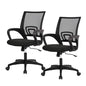 BestOffice | Ergonomic Office Chair | Mid-Back Swivel Desk Chair | Breathable Backrest & Lumbar Support | Adjustable Height | Sponge Seat | Rolling Wheels | Dark Black | for Adults & Women - color: Dark Black, style: pack of 2