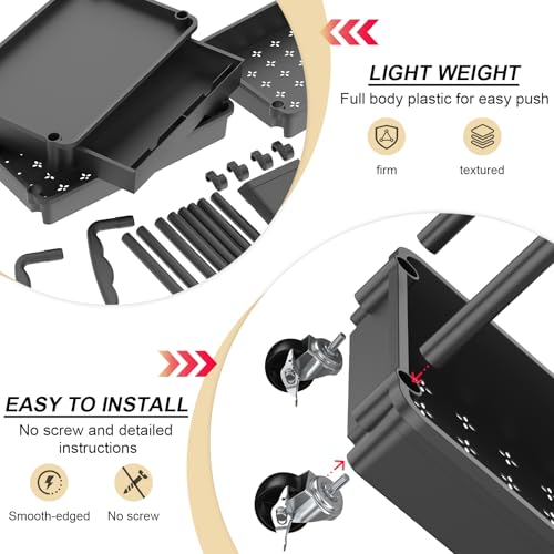 Goovilla 3 Tier Rolling Utility Cart Organizer with Removable Drawer, Stable and Sturdy Black Rolling Storage Carts with 2 Lockable Wheels for Bathroom, Kitchen, Snack, Craft, Makeup, Baby Essentials - size: 3 Tier, style: Black