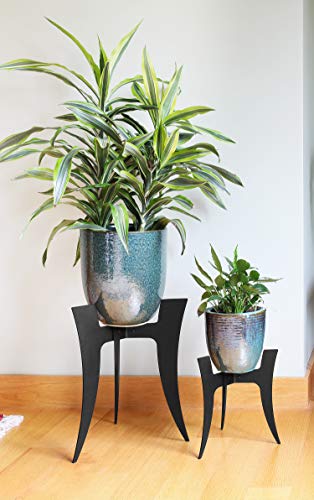 Achla Designs FB-72 Ibex II Plant Stand, Black - size: 18-in H