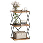 3-Tier End Table Small Side Table Tall Bedside Night Stand with Storage Sofa Side desks for Living Room Bedroom Office Bathroom Small Space Rustic Brown ET-03RB - color: Rustic Brown High