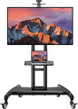 PERLESMITH Rolling TV Stand with Wheels for 32-85 Inch LCD LED 4K Flat Screen TVs, Tilt Mobile TV Cart with Shelf Holds Up to 100 lbs, Height Adjustable Floor TV Stand Max VESA 600x400mm- PSTVMC05 - size: 32-85 Inch