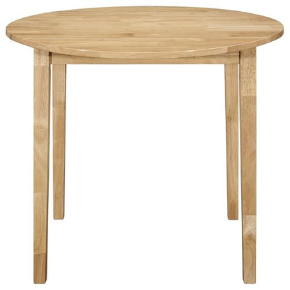 Coaster Home Furnishings 3-Piece Round Wood Dining Room Set Drop Leaf Extension Table Ladder Back Side Chairs Upholstered Seat Cushions Beige and Natural 130006