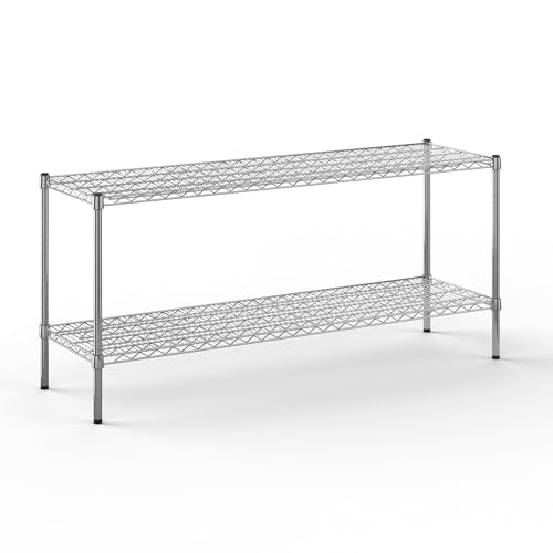 18" Deep x 60" Wide x 27" Height Wire Shelving Kit | 2-Tier | NSF Commercial Storage Rack Unit - size: 18" Deep x 60" Wide