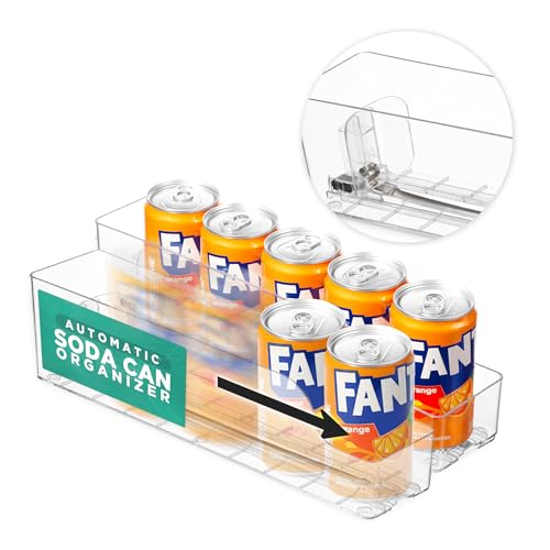 Oizeir Automatic Soda Can Organizer - 2-Pack - Soda Can Dispenser For Refrigerator - Automatic Drink Holder For Fridge - Organizing Rack for Kitchen or Pantry - Beverage Dispenser & Holder (Small) - size: Small - 2-PACK