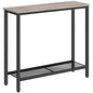 HOOBRO 29.5" Narrow Console Table, Small Entryway Table with Shelf, 2 Tier Thin Sofa Table, Behind Couch Table, Side Table, for Hallway, Living Room, Bedroom, Greige and Black BG74XG01 - color: Greige + Black