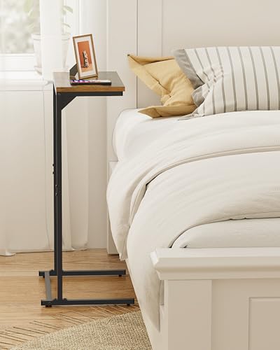 TUTOTAK C Shaped End Table, Tv Tray, Small Side Table, Set of 2, 28.7 inch Tall Couch Table, Tray Table, Sofa Table, Living Room, Bed Room, Brown TB01BB0712 - color: Brown