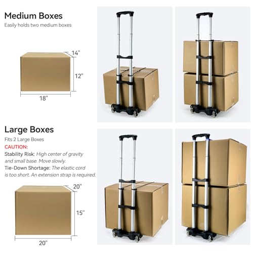 Sutekus Folding Hand Truck and Dolly 110-lbs Lightweight Portable Luggage Cart for School Travel Office Moving (Black) - color: Black
