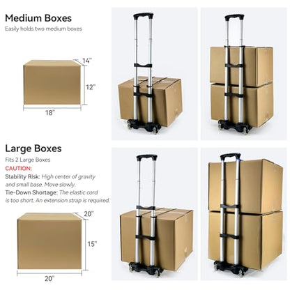 Sutekus Folding Hand Truck and Dolly 110-lbs Lightweight Portable Luggage Cart for School Travel Office Moving (Black) - color: Black