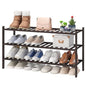 viewcare Long Shoe Rack, Bamboo Wood Shoe Rack for Closet, Entryway & Hallway, 3-Tier Stackable Shoe Shelf - color: Brown, size: 3-Tier Long